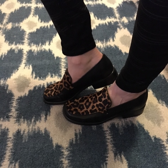 franco sarto leopard print loafers